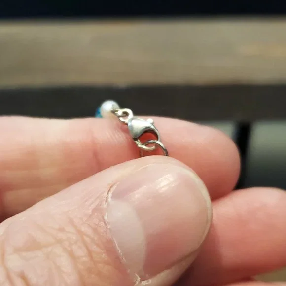 6 Inch 925 Sterling Silver Colorful Crystals And Real Pearls Bracelet - Picture 4 of 6